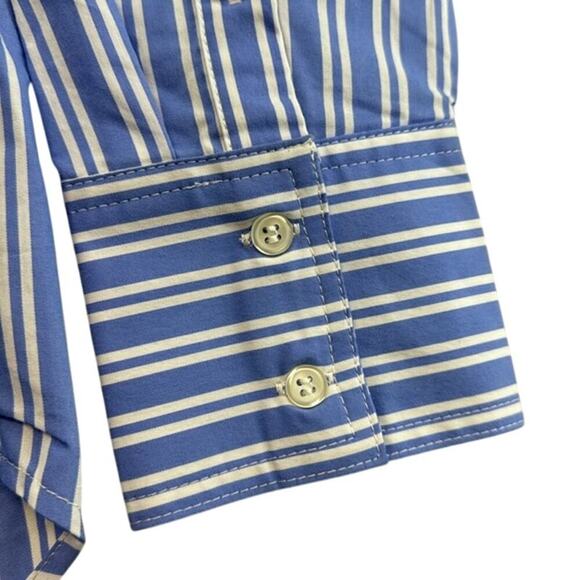 New with Tags philosophy Republic Clothing Blue White Striped Button Up Top XS - Picture 5 of 9